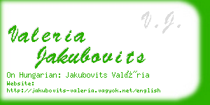 valeria jakubovits business card
